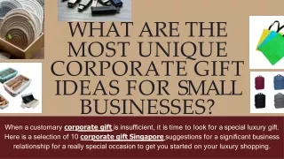 What are the most unique corporate gift ideas for small businesses
