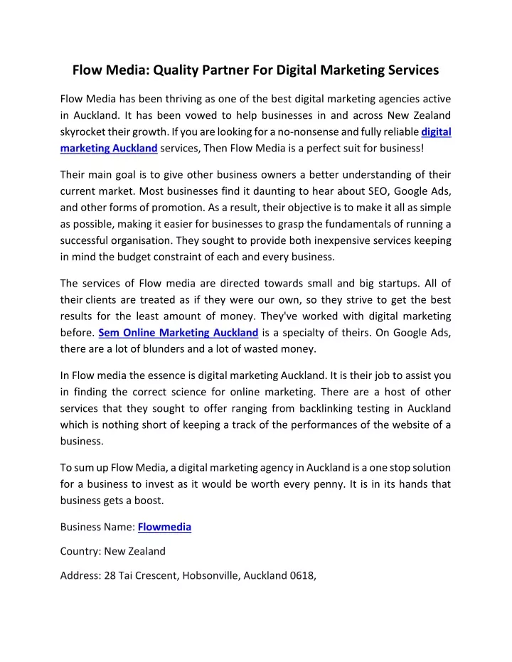 flow media quality partner for digital marketing