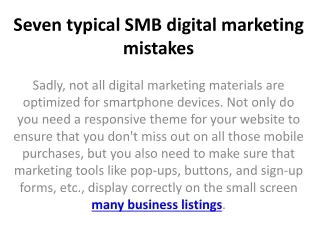 seven typical smb digital marketing mistakes