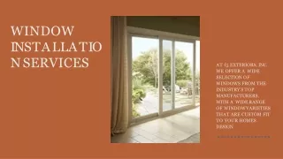 window i n s t a ll a t i o n services
