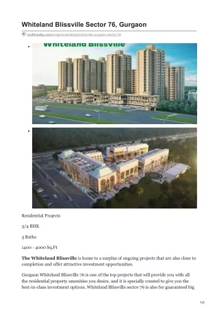Whiteland Sector 76 Gurugram