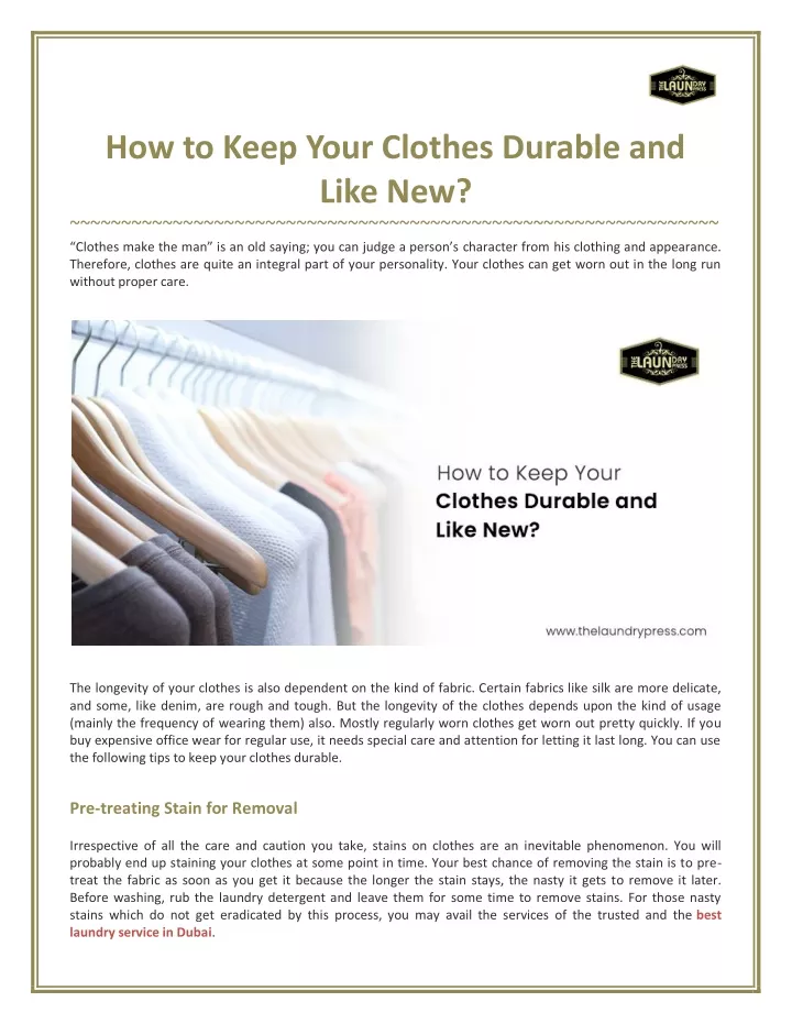 how to keep your clothes durable and like