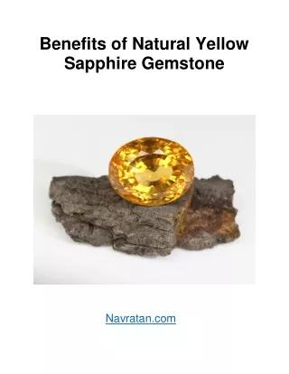 Benefits of Natural Yellow Sapphire Gemstone
