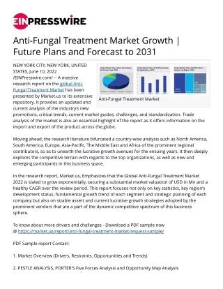 Anti-Fungal Treatment Market Growth | Future Plans and Forecast to 2031