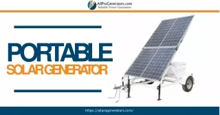 Find The Best Portable Solar Generator  - All Pro Generators