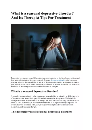 Depressive Disorder Treatment