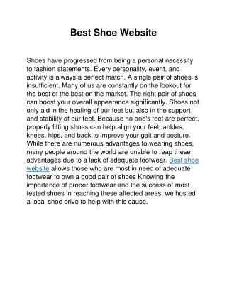 Best Shoe Website