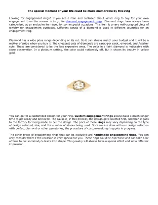 Diamond engagement rings