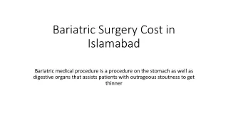 Bariatric Surgery Cost in Islamabad