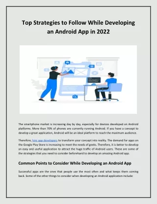 Top Strategies to Follow While Developing An Android App in 2022