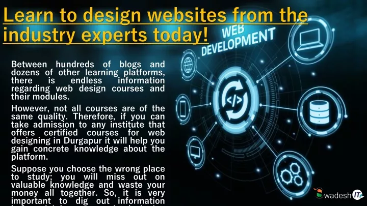 learn to design websites from the industry experts today