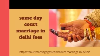 same day court marriage in delhi fees
