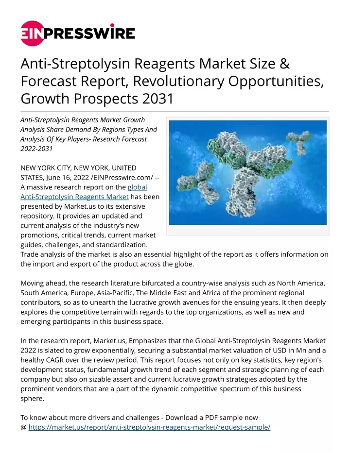 anti streptolysin reagents market size forecast