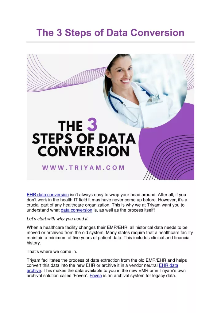 the 3 steps of data conversion