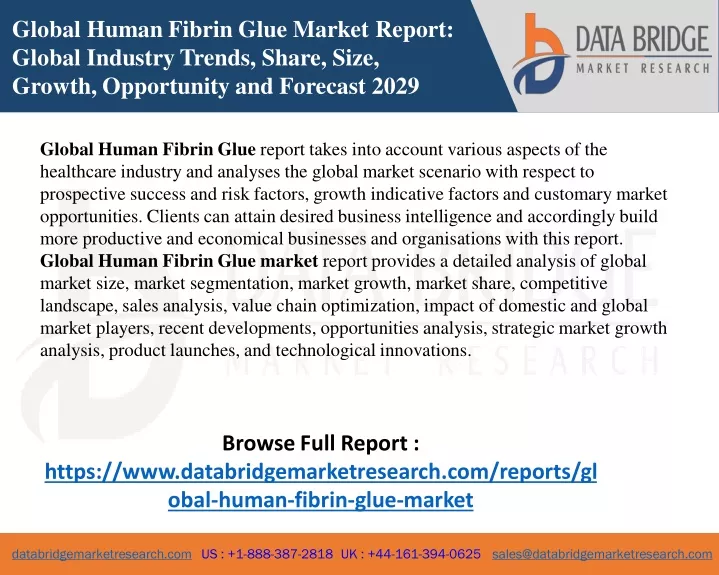global human fibrin glue market report global