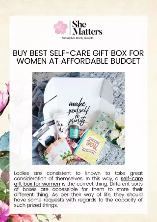 Buy Best Self-Care Gift Box for Women At Affordable Budget