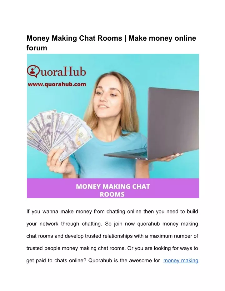 money making chat rooms make money online forum