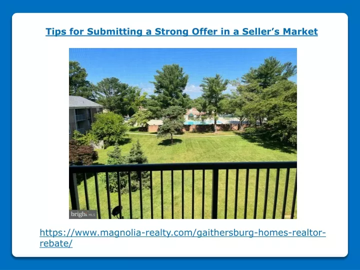 tips for submitting a strong offer in a seller