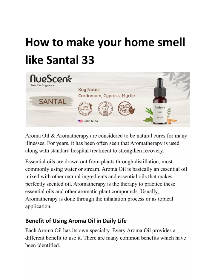 how to make your home smell like santal 33