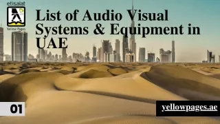 List of Audio Visual Systems & Equipment in UAE