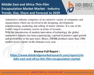 Middle East and Africa Thin-Film Encapsulation Market