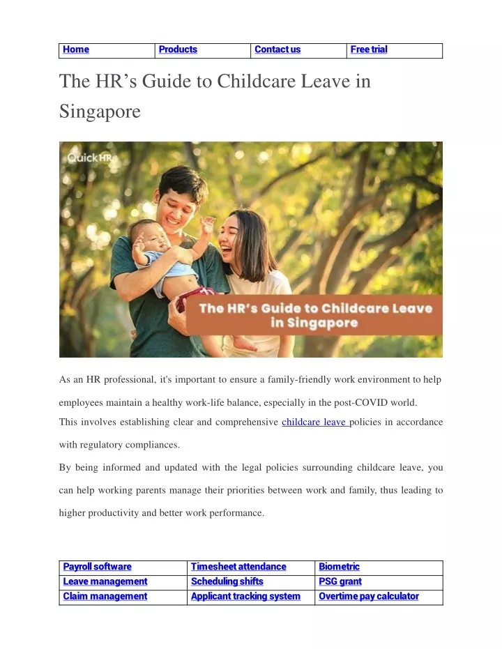 the hr s guide to childcare leave in singapore