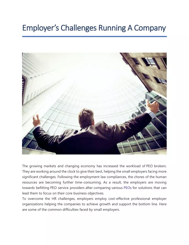 empl employer s challenges running a company oyer