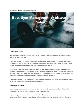 importance of gym management system