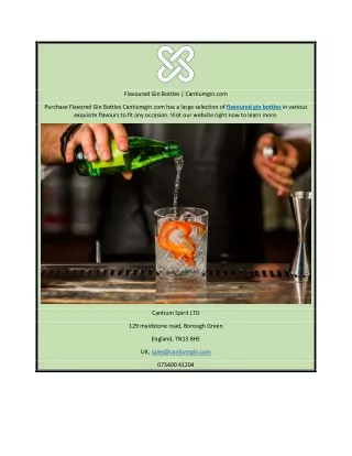 Flavoured Gin Bottles | Cantiumgin.com