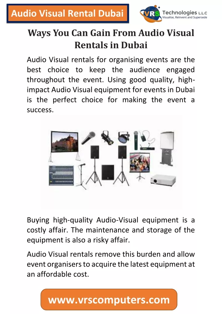 audio visual rental dubai