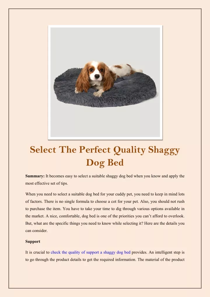 select the perfect quality shaggy dog bed