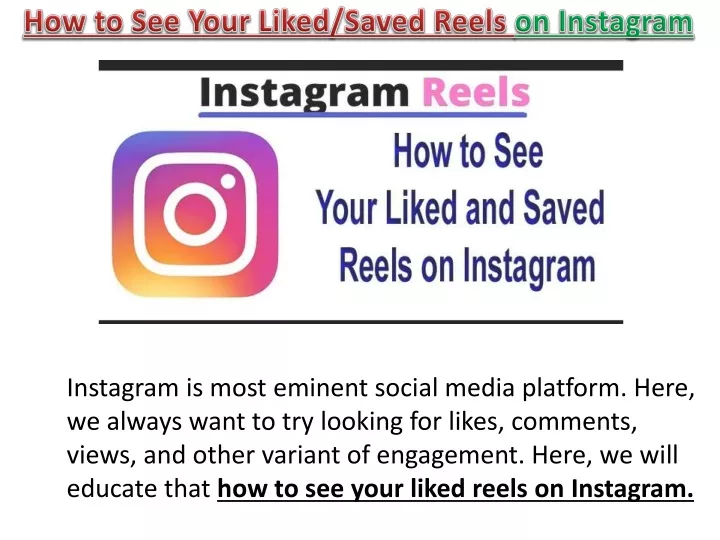 how to see your liked saved reels on instagram
