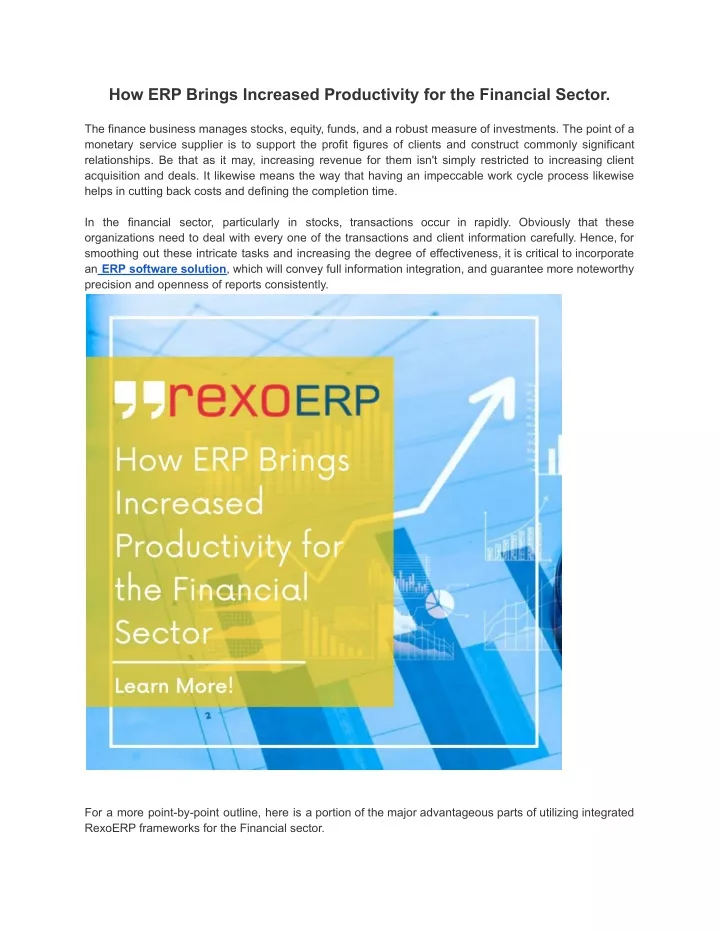 how erp brings increased productivity