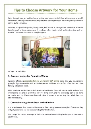 tips to choose artwork for your home