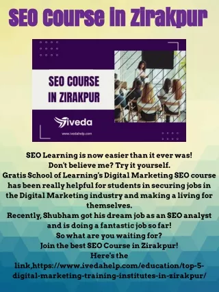 SEO Course in Zirakpur