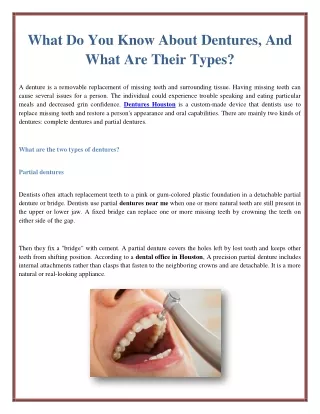 what do you know about dentures and what