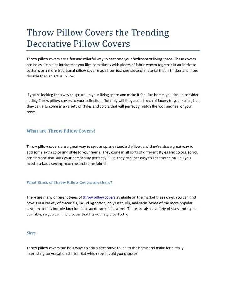 throw pillow covers the trending decorative