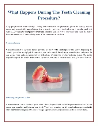 what happens during the teeth cleaning procedure