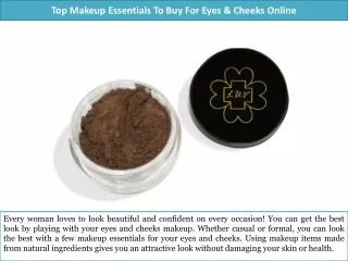 Top Makeup Essentials To Buy For Eyes and Cheeks Online