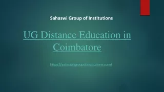 UG Distance Education in Coimbatore