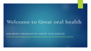 welcome to great oral health