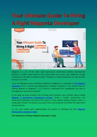 magento 2 is one of the most used open source