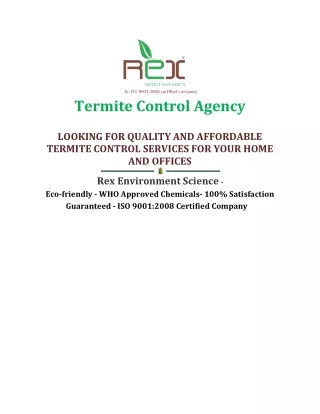 termite control agency looking for quality