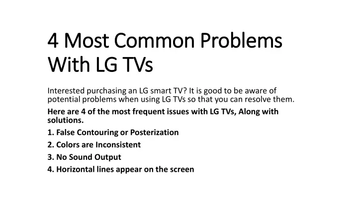 4 4 most most common problems common problems