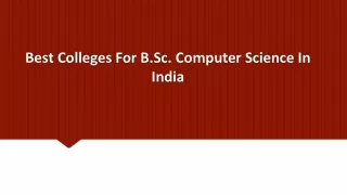best colleges for b sc computer science in india