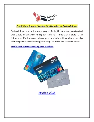 Credit Card Scanner Stealing Card Numbers  Brainsclub.mn