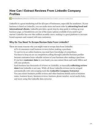 how can i extract reviews from linkedin company