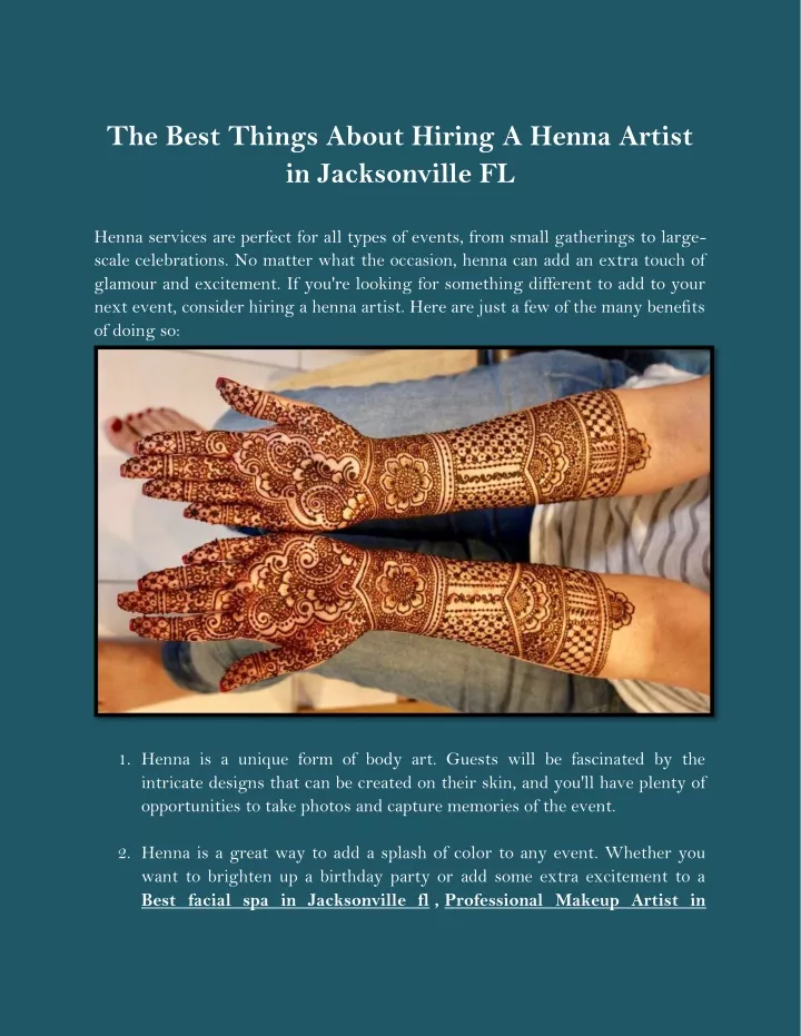 the best things about hiring a henna artist