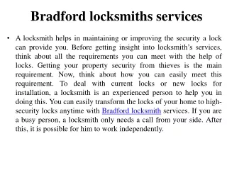 Bradford locksmiths