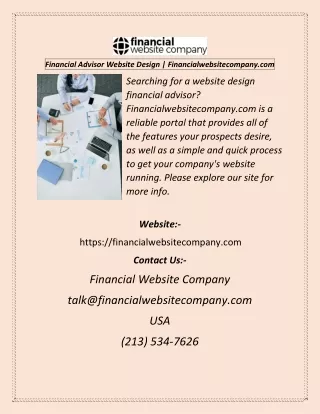 Financial Advisor Website Design  Financialwebsitecompany